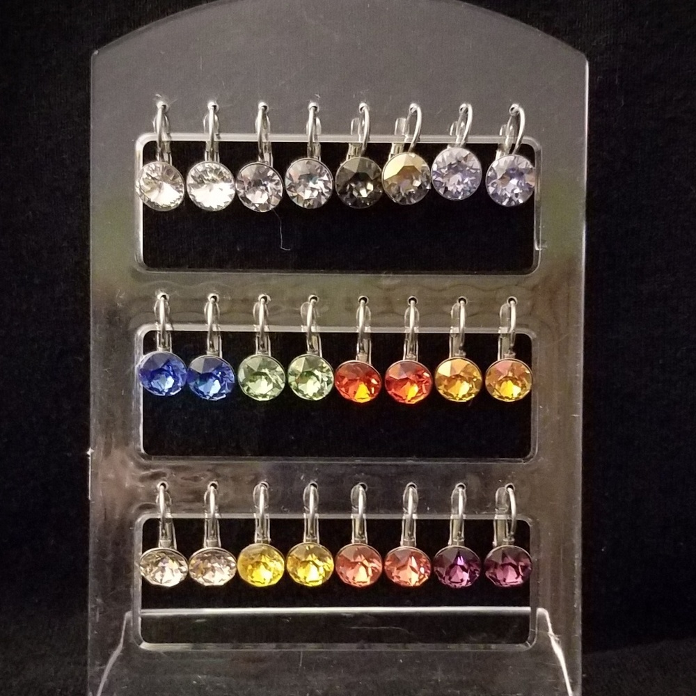 Display for your store,boutique,salon NEW-12 pairs of Swarovski Crystal Earrings